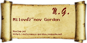 Milovánov Gordon névjegykártya